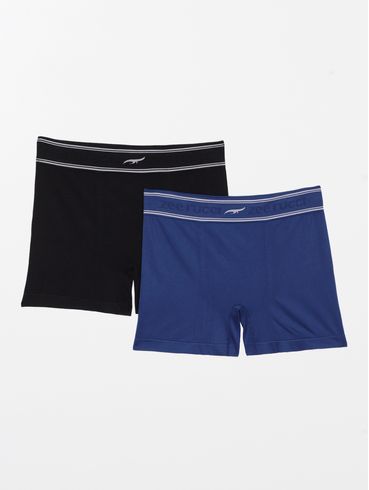 Kit Com 02 Cuecas Boxer Plus Size Masculina MARINHO/PRETO