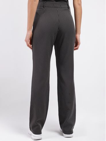 Calça Reta Risca de Giz Autentique Feminina PRETO