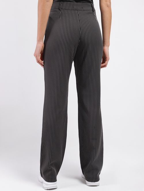 Calça Reta Risca de Giz Autentique Feminina PRETO