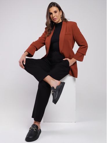 Blazer Alongado Feminino MARROM
