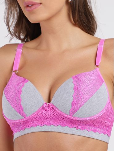 Conjunto Lingerie de Renda Feminino ROSA