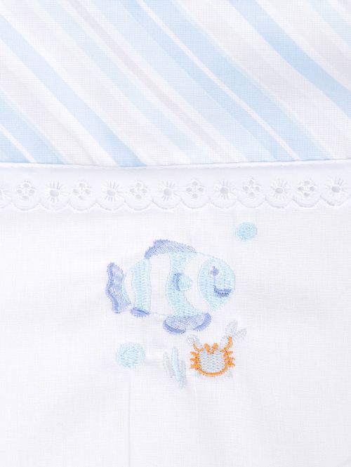 Jogo de Banho com Bordado Infantil Para Bebê - Azul