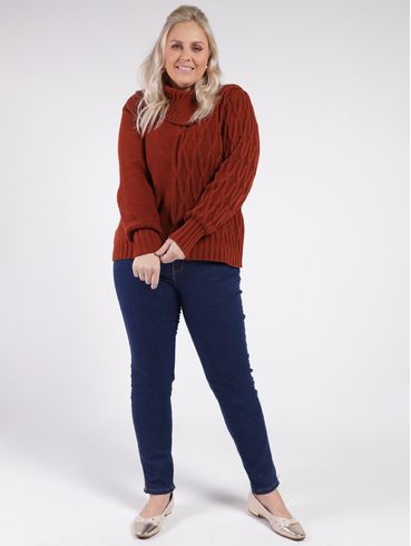 Blusa de Tricot Plus Size Feminina TELHA