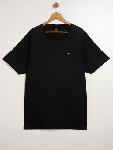 Camiseta Manga Curta Básica Plus Size Masculina PRETO