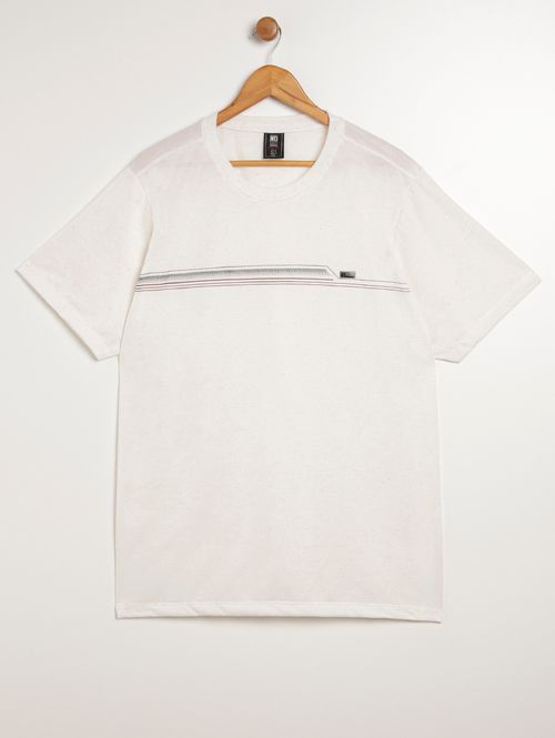 Camiseta Manga Curta No Stress Plus Size Masculina OFF WHITE