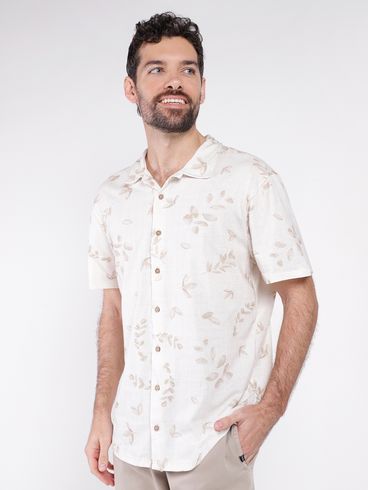 Camisa Manga Curta Masculina BEGE