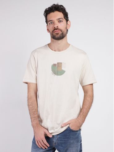 Camiseta Manga Curta Masculina AREIA