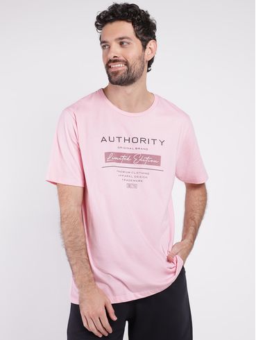 Camiseta Manga Curta Masculina ROSA
