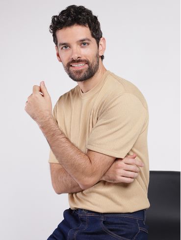 Camiseta Manga Curta Elétron Masculina CARAMELO