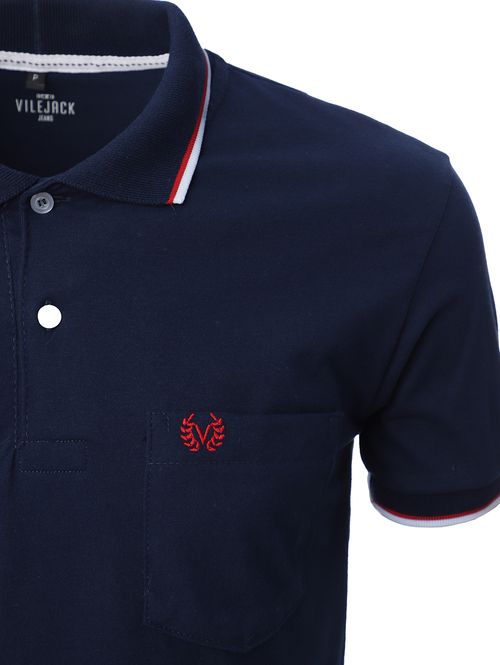 Polo Manga Curta Vilejack Masculina MARINHO