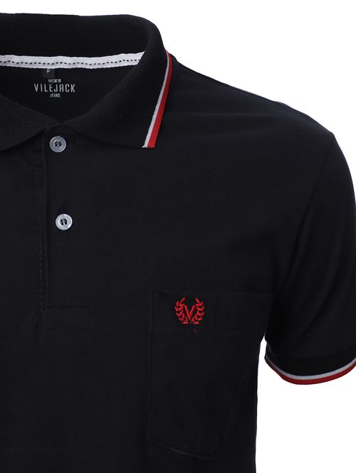 Polo Manga Curta Vilejack Masculina PRETO