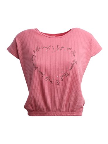 Blusa Canelada Manga Curta Feminina ROSA