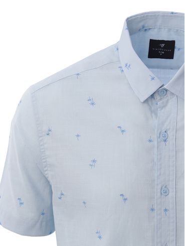 Camisa Manga Curta Masculina AZUL