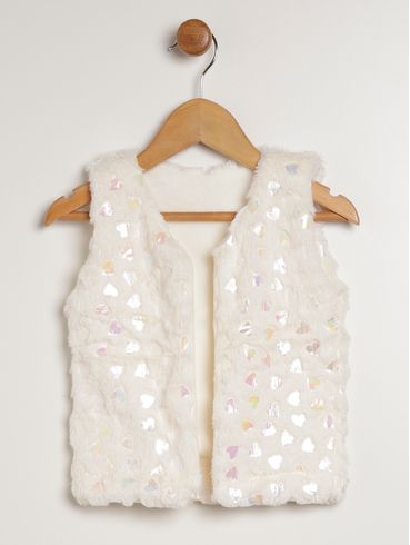 Colete Infantil Para Menina - OFF WHITE