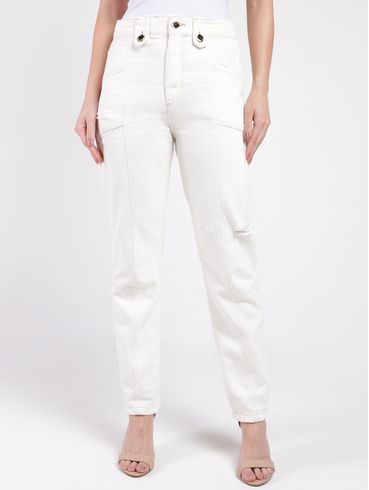 Calça Sarja Mom Feminina OFF WHITE