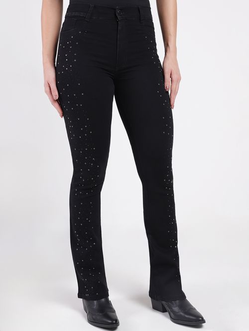 Calça Sarja Boot Cut Sawary Feminina PRETO