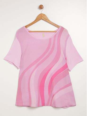Blusa Manga Curta Cativa Plus Size Feminina ROSA
