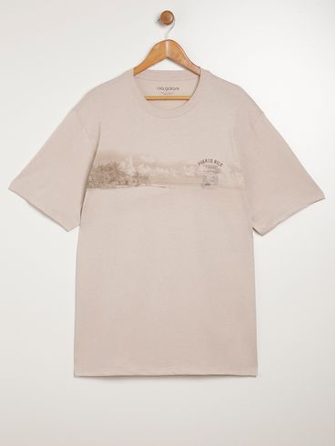 Camiseta Manga Curta Plus Size Masculina AREIA
