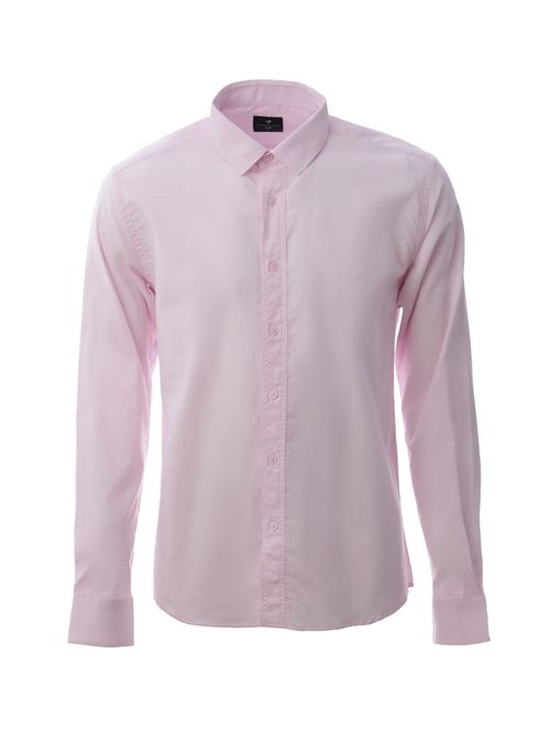 Camisa Slim Fit Manga Longa Masculina ROSA CLARO
