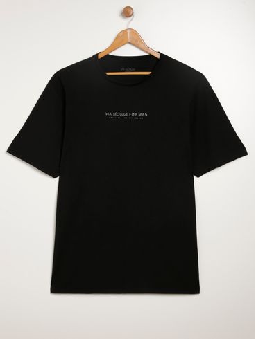Camiseta Manga Curta Plus Size Masculina PRETO