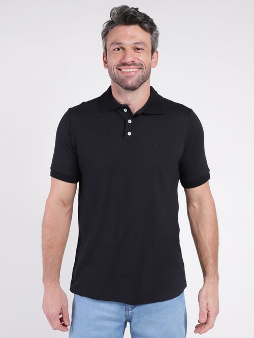 Polo Manga Curta Masculina PRETO