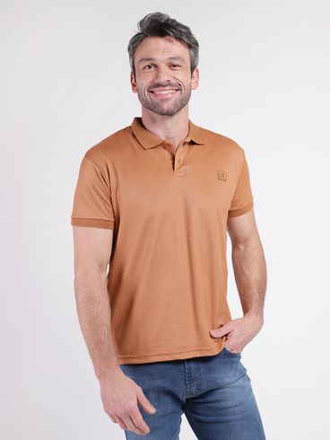 Polo Manga Curta Masculina CARAMELO
