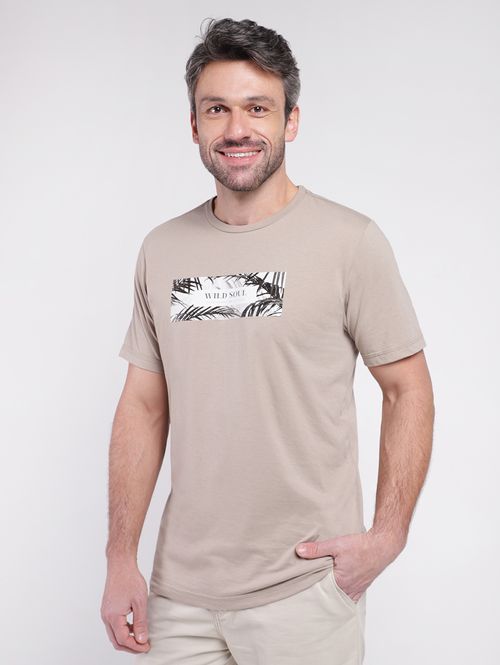 Camiseta Manga Curta Masculina CAQUI