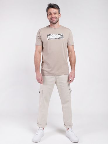Camiseta Manga Curta Masculina CAQUI