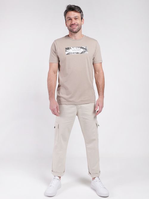 Camiseta Manga Curta Masculina CAQUI