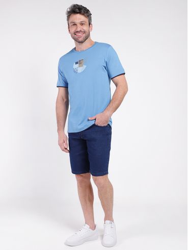 Camiseta Manga Curta Masculina AZUL