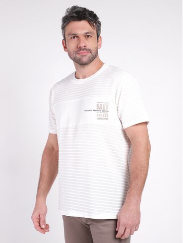 Camiseta Manga Curta No Stress Masculina OFF WHITE