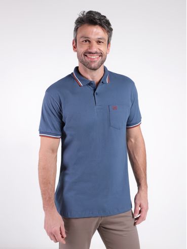 Polo Manga Curta Vilejack Masculina AZUL