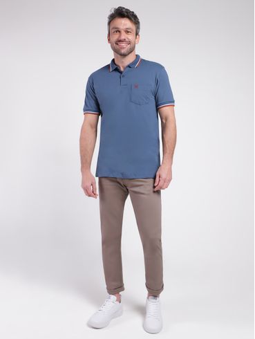 Polo Manga Curta Vilejack Masculina AZUL