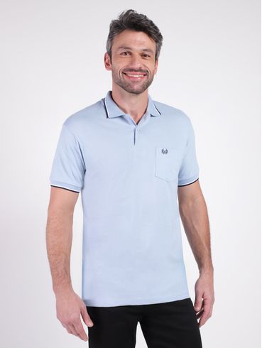 Polo Manga Curta Vilejack Masculina AZUL CLARO