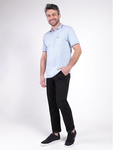 Polo Manga Curta Vilejack Masculina AZUL CLARO