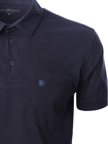 Polo Manga Curta Masculina MARINHO
