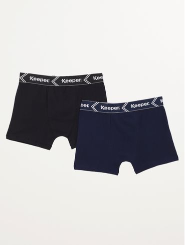 Kit com 02 Cuecas Boxer Masculinas MARINHO/PRETO