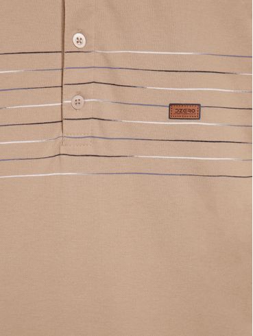 Polo Manga Curta Plus Size Masculina BEGE