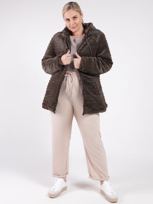 Blusa Tricot Plus Size Feminina BEGE