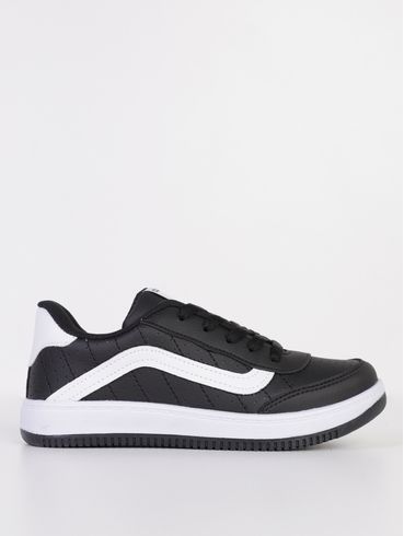 Tênis Casual Juvenil Para Menino - Preto/Branco