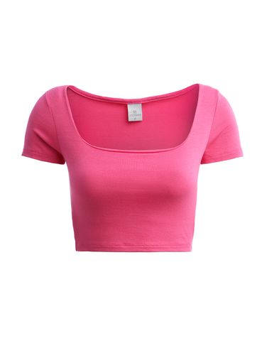 Blusa Cropped Manga Curta Feminina ROSA