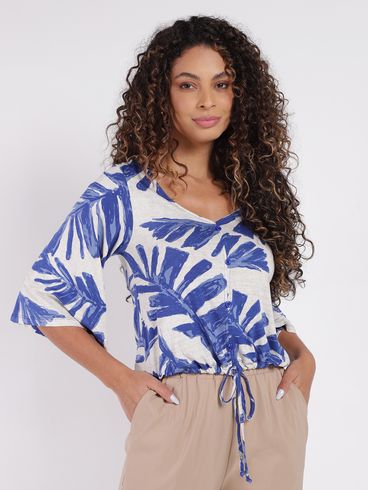 Blusa Manga 3/4 Autentique Feminino AZUL