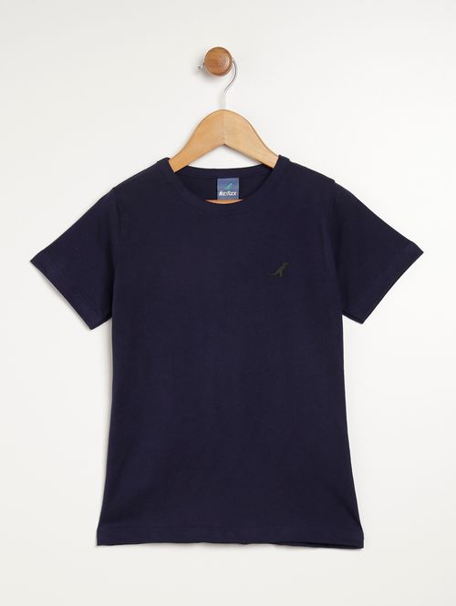 Camiseta Manga Curta Infantil Para Menino - Azul Marinho