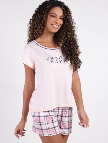 Pijama Curto Suede Feminino ROSE