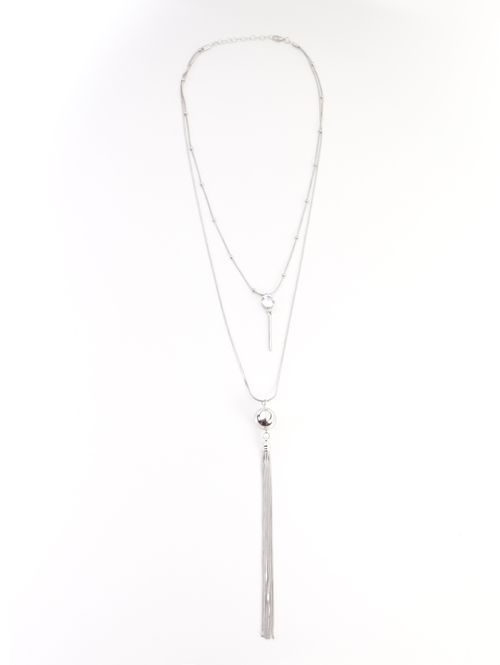 Colar Duplo Alongado PRATA