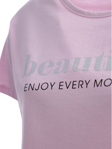 Blusa Manga Curta Feminina ROSA CLARO