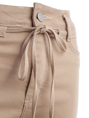 Calça Sarja Cropped Sawary Feminina BEGE