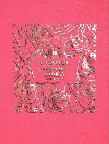 Blusa Manga Curta Plus Size Feminina ROSA