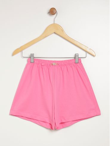 Short Moletinho Juvenil Para Menina - ROSA