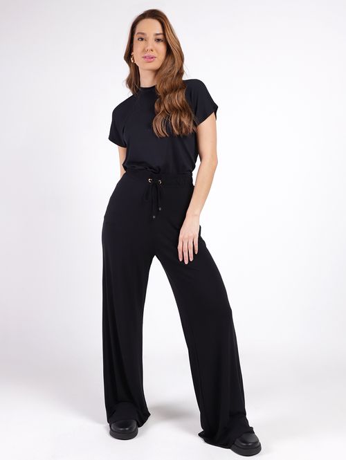 Blusa Manga Curta Feminina PRETO